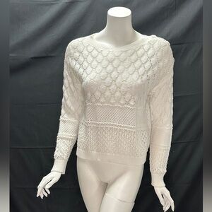 Margaret O'Leary White Cutout Sweater Size S